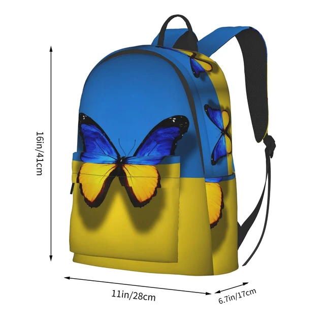 Alt view image 5 of 5 - FeHuew 16 inch backpack Ukrainian Flag Butterfly Laptop Backpack Full Print School Bookbag Shoulder Bag for Travel Daypack