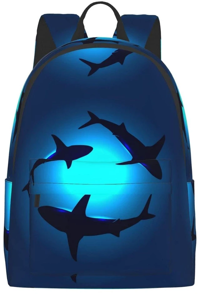 Main image of FeHuew 16 inch backpack Sea Animals Shark Laptop Backpack Full Print School Bookbag Shoulder Bag for Travel Daypack