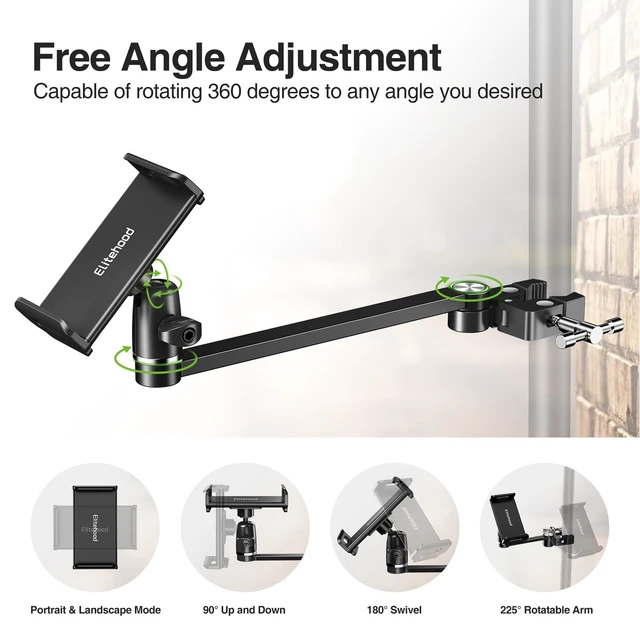 Alt view image 3 of 5 - elitehood 12in Long Arm iPad Mic Stand Mount for Microphone Music Stand