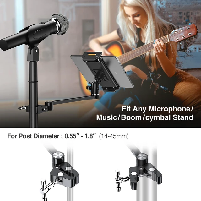 Alt view image 5 of 5 - elitehood 12in Long Arm iPad Mic Stand Mount for Microphone Music Stand