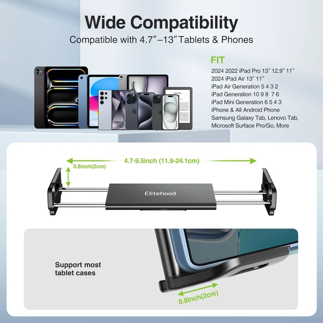 Alt view image 4 of 5 - elitehood 12in Long Arm iPad Mic Stand Mount for Microphone Music Stand