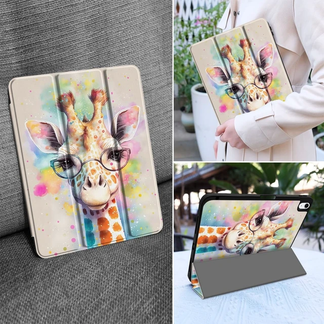 Alt view image 5 of 5 - MEEgoodo for M4/M3/M2 iPad Air 11 inch Case 2026 2025 2024,Case for iPad Air 5th Generation/iPad Air 4th Gen 10.9 inch 2022 2020, Tablet Cover with Soft TPU Back Shell, Giraffe