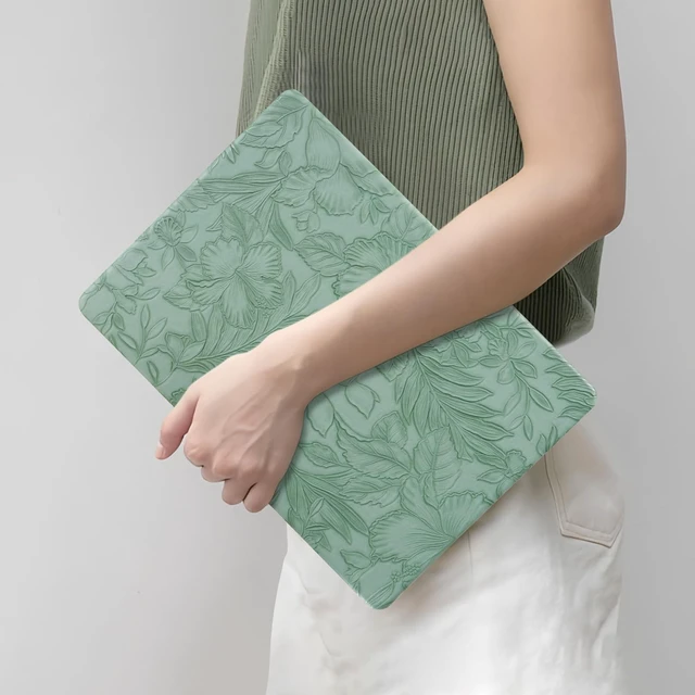 Alt view image 2 of 5 - Floral Case for MacBook Pro 16 inch M5 2026-2021 M4 M3 M2 M1 Pro Max, Green