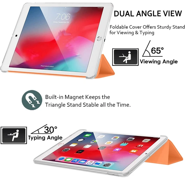 Alt view image 4 of 5 - DuraSafe iPad Pro 12.9 inch 4th Generation Cover A2229 MY2H2LL/A MY2J2LL/A A2069 MXAT2LL/A MXAV2LL/A MXAU2LL/A MXAW2LL/A A2233 MY3K2LL/A MY3J2LL/A MXFY2LL/A MXG12LL/A MXFX2LL/A MXG02LL/A - Orange