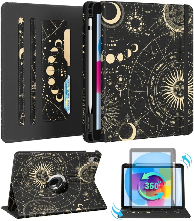 Main image of Kidcube for iPad (A16) 11th/for iPad 10th Generation Case,Sun Moon Stars