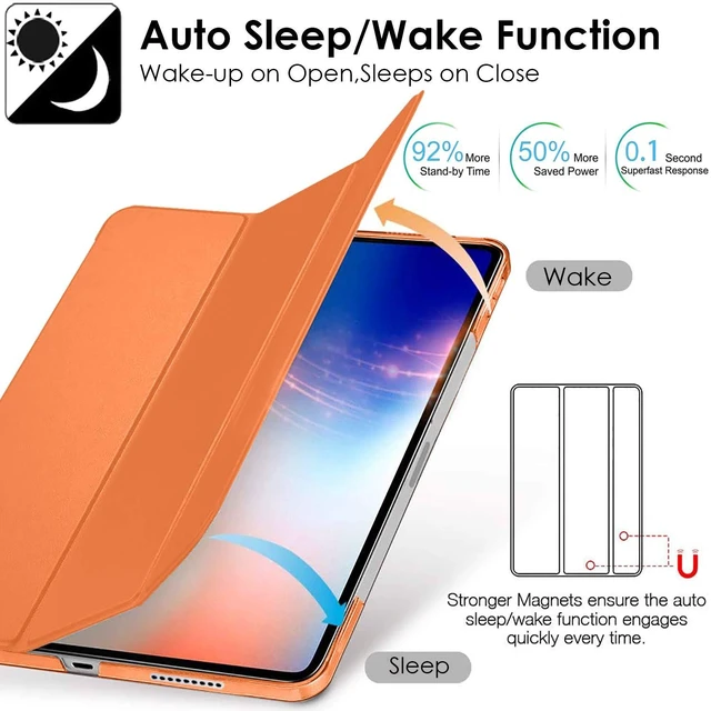 Alt view image 3 of 5 - DuraSafe Cases for iPad Pro 11 inch 4 3 2 Generation Case A2759 MNXE3LL/A MNXD3LL/A A2435 MNXG3LL/A MNXF3LL/A MNXJ3LL/A MNXH3LL/A A2762 MNXN3LL/A MP553LL/A A2377 MHQR3LL/A MHQT3LL/A A2228 - Orange
