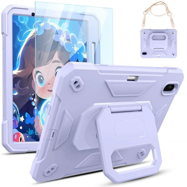 Main image of KCJ for iPad Air 11 Inch Case M3 2025 7th Generation & M2 2024 6th Generation, with Tempered Glass Screen Protector,Rugged Protective Case with Folding Stand/Pencil Holder/Shoulder Strap