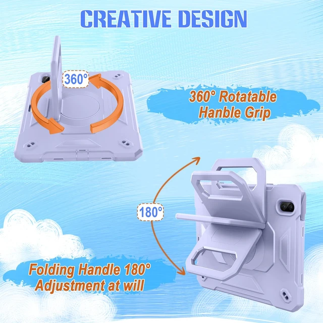 Alt view image 5 of 5 - KCJ for iPad Air 11 Inch Case M3 2025 7th Generation & M2 2024 6th Generation, with Tempered Glass Screen Protector,Rugged Protective Case with Folding Stand/Pencil Holder/Shoulder Strap
