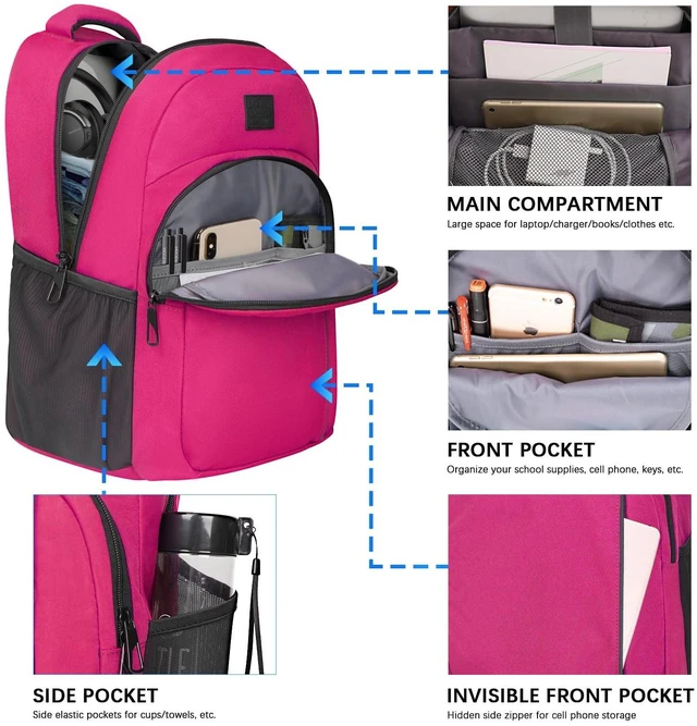Alt view image 2 of 5 - LARIPOP 15.6 Inch Laptop Backpack,30L Lightweight Oxford Travel Business Carry-On for Men Women, Water-Resistant Computer Bag with USB Charging, Anti-Theft Pocket, Luggage Strap, Ergonomic Padded Back