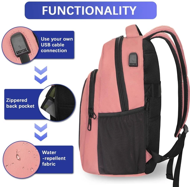 Alt view image 3 of 5 - LARIPOP 15.6 Inch Laptop Backpack,30L Lightweight Oxford Travel Business Carry-On for Men Women, Water-Resistant Computer Bag with USB Charging, Anti-Theft Pocket, Luggage Strap, Ergonomic Padded Back