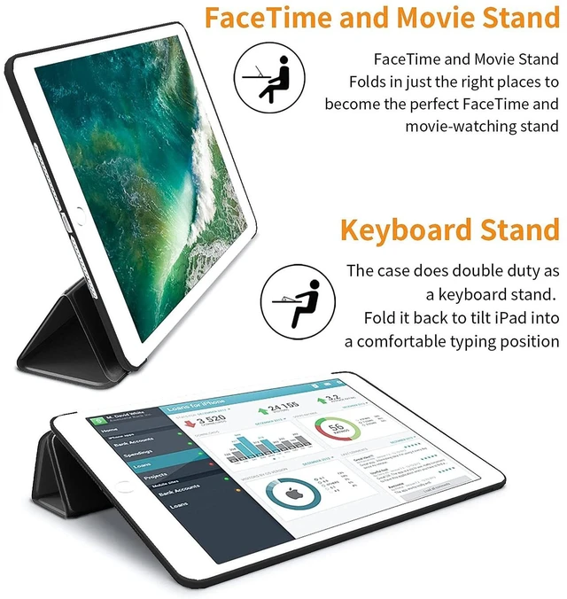 Alt view image 4 of 5 - DuraSafe Cases for iPad Air 2nd Gen 2014 9.7 inch Case A1566 MGLW2LL/A MGL12LL/A MH0W2LL/A A1567 MGKM2LL/A MH182LL/A MGKL2LL/A MGTY2LL/A MH1J2LL/A MGTX2LL/A MH2V2LL/A MH2W2LL/A MH2U2LL/A - Coal