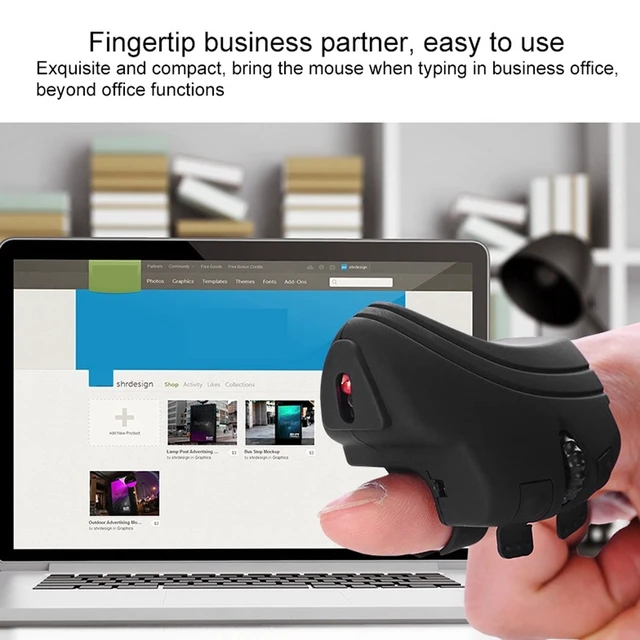 Alt view image 2 of 5 - Mini Finger , 2.4Ghz 1000DPI USB Wearable with Receiver and 2 Spare Rings, Finger Rings Optical for PC Laptop Desktop