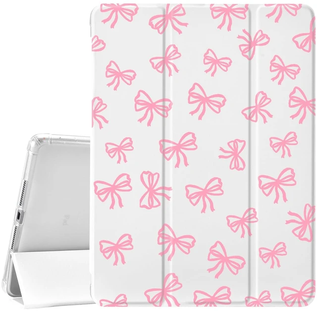 Main image of JOYLAND Girly Bow Pad Case for iPad 5th/6th Generation - White with Pencil Holder, Auto Wake/Sleep, Anti-Scratch Shockproof Premium Folio Stand for iPad 9.7 Inch