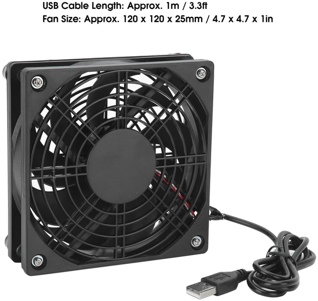 Alt view image 5 of 5 - Lazmin112 2pcs 120 mm Computer Case Fan, 5V USB PC Cooler Fan Quiet Cooling Fan, Super Silent Computer Cooling Fan for Desktops