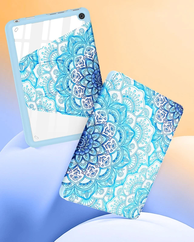 Alt view image 4 of 5 - Kidcube for Kindle Fire 7 Tablet Case 12th Generation 2022 Release for Women Girls Cute Folio Cover Girly Pretty Unique Design Rotating Stand with Auto Wake/Sleep for Kindle Fire 7 Cases 7"