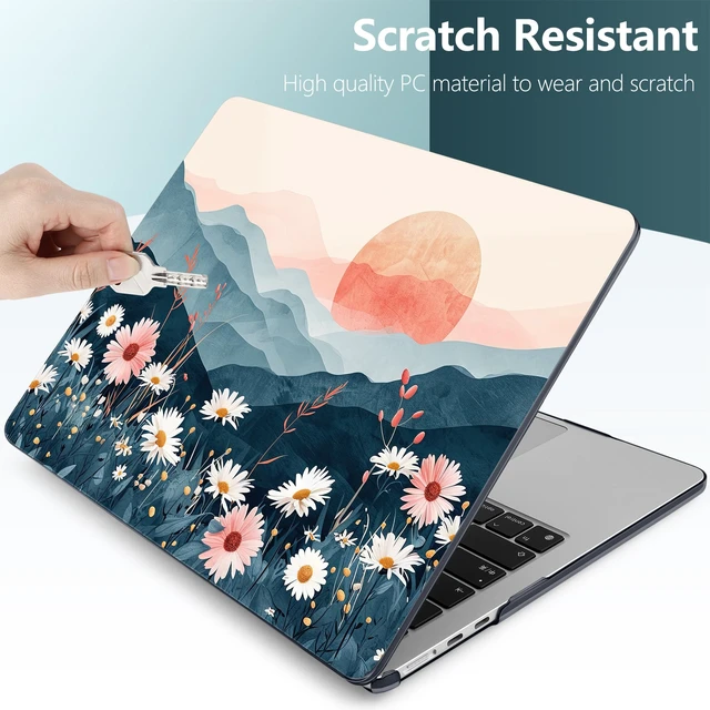 Alt view image 3 of 5 - DONGKE for MacBook Air 13 Inch Case M5 2026 M4 2025 M3 M2 2024-2022 A3449 A3240 A3113 A2681, Plastic Hard Shell & Keyboard Cover & Screen Film for MacBook Air 13.6 Inch Case - Sun & Daisie