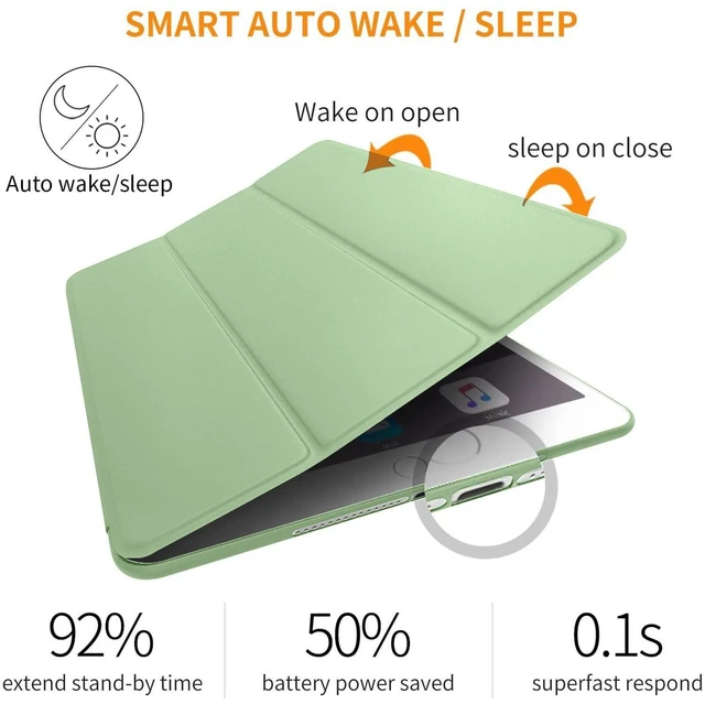 Alt view image 4 of 5 - DuraSafe Cases for iPad 9th 8th 7th Gen 10.2 inch TPU Case A2602 MK2K3LL/A MK2L3LL/A A2604 MK2N3LL/A MK2P3LL/A A2603 A2605 MK663LL/A MK693LL/A A2270 MYLC2LL/A A2428 A2429 A2430 A2197 - Tea Green