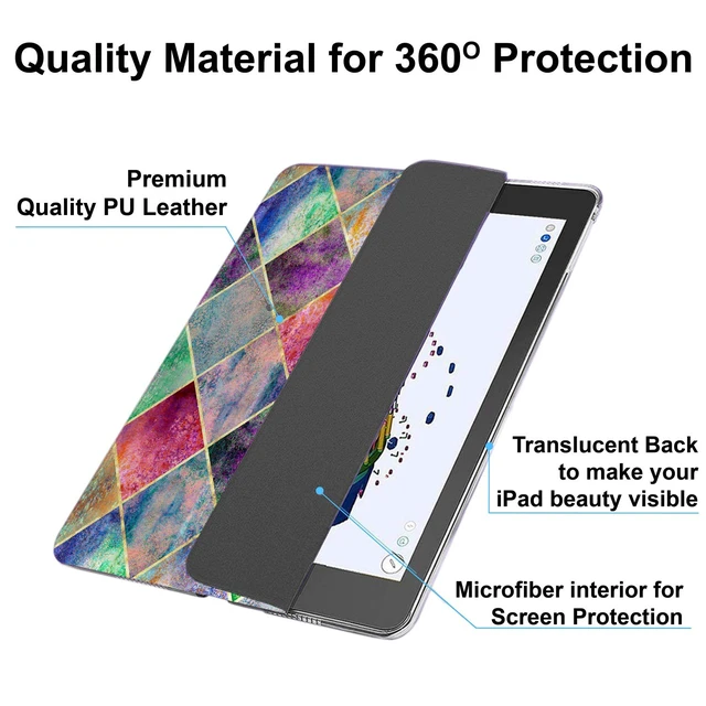 Alt view image 5 of 5 - DuraSafe Cases for iPad Pro 9.7 inch 2016 Case A1673 MLMP2LL/A MM172LL/A MLMN2LL/A MLMQ2LL/A A1674 A1675 MLMW2LL/A MLMX2LL/A MM192LL/A MLMV2LL/A MLN02LL/A MLN12LL/A MLPX2LL/A MLMY2LL/A - Diamond Grid