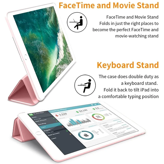 Alt view image 5 of 5 - DuraSafe Cases for iPad Air 2nd Gen 2014 9.7 inch Case A1566 MGLW2LL/A MGL12LL/A MH0W2LL/A A1567 MGKM2LL/A MH182LL/A MGKL2LL/A MGTY2LL/A MH1J2LL/A MGTX2LL/A MH2V2LL/A MH2W2LL/A MH2U2LL/A - Rose Gold