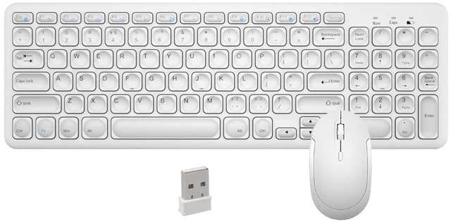Main image of Wireless Keyboard and Mouse Combo,JieruiDeng 2.4Ghz USB Cordless Slim Silent Keyboard and Mouse Kit Home Office Game Use for Computer,Laptop,PC Desktops,Mac (White)