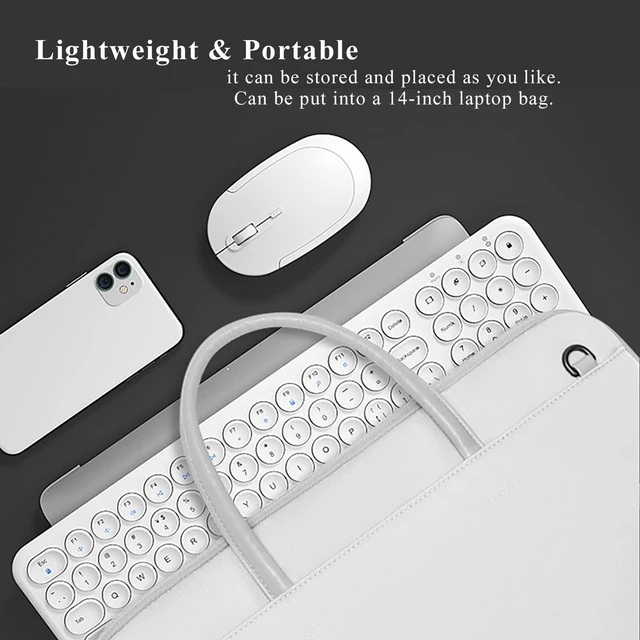 Alt view image 3 of 5 - Wireless Keyboard and Mouse Combo,JieruiDeng 2.4Ghz USB Cordless Slim Silent Keyboard and Mouse Kit Home Office Game Use for Computer,Laptop,PC Desktops,Mac (White)