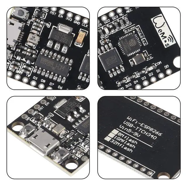 Alt view image 3 of 5 - DORHEA 10Pcs NodeMCU V3 Lua WiFi Module Integration of ESP8266 + Extra Memory 32M Flash, USB Serial Port Converter CH340G Compatible for NodeMCU Board