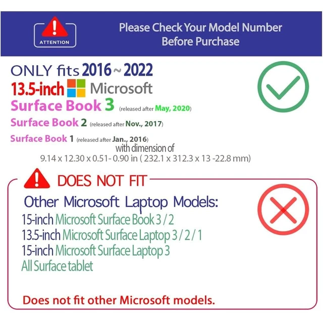 Alt view image 3 of 5 - mCover Case Compatible for 2016~2022 13.5" Microsoft Surface Book 1/2 / 3 with Detachable Tablet Display ONLY (NOT Fitting Cheaper Surface Laptop Models) - Black