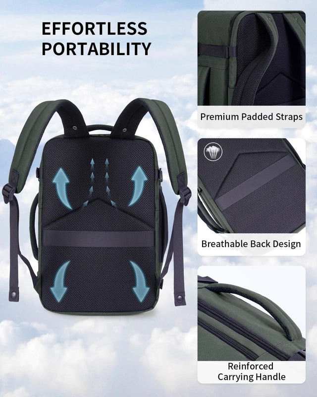 Alt view image 5 of 5 - ECOHUB 17" Small Travel Backpack United Airlines Personal Item Bag 25L