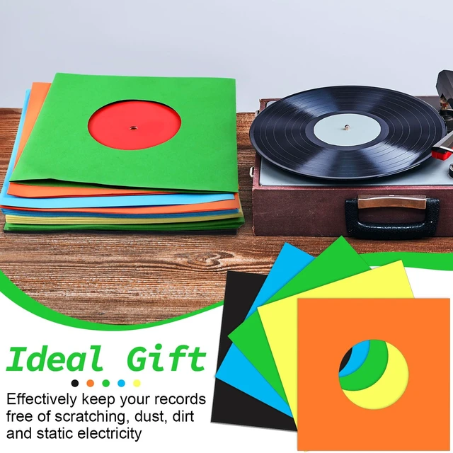 Alt view image 5 of 5 - Eaasty 100 Pieces Paper Vinyl 45 RPM Record Sleeves 7 Inch Record Protection Paper Covers for Singles Square Sleeves Outer Album Covers Vinyl Jacket Covers with Holes for Storage(Colorful)