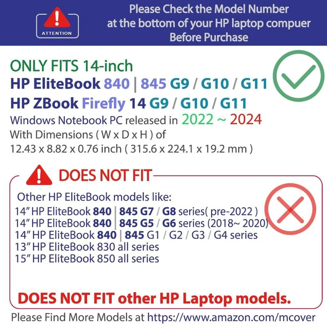 Alt view image 4 of 5 - mCover Case Only Compatible for 2022~2024 14" HP EliteBook 840 (Intel CPU) ^^ 845 (AMD CPU) ^^ ZBook Firefly 14 G9 / G10 / G11 Series Windows PC (NOT Fitting Any Other HP Models) - Red