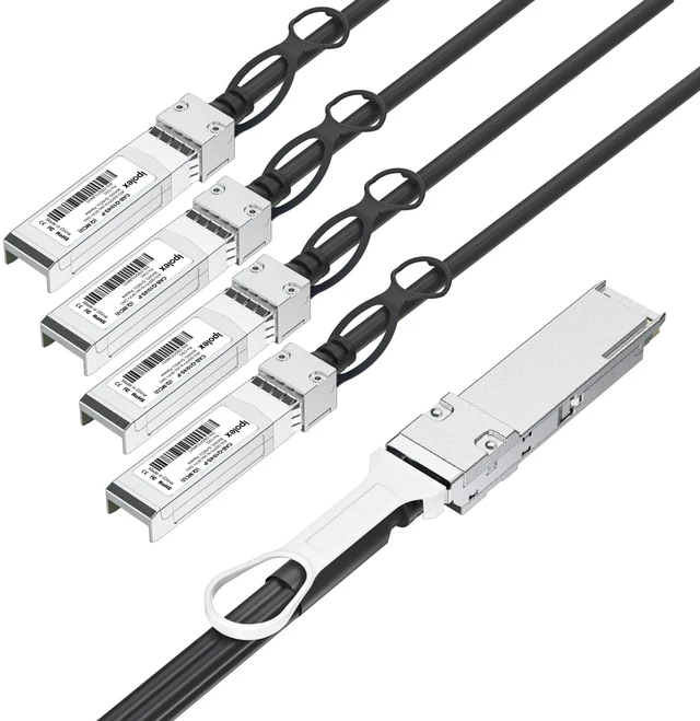 Alt view image 2 of 5 - ipolex 40G QSFP+ to 4x10G SFP+ Breakout DAC Twinax Cable for Cisco QSFP-4SFP10G-CU2M, 2-Meter(6.5ft), 40GBASE-CR4 Direct Attach Copper(DAC) Passive Copper Cable, for Cisco, Ubiquiti and More