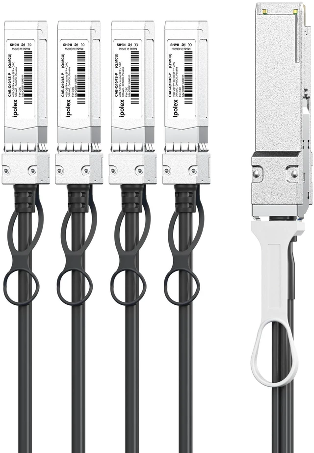 Alt view image 3 of 5 - ipolex 40G QSFP+ to 4x10G SFP+ Breakout DAC Twinax Cable for Cisco QSFP-4SFP10G-CU2M, 2-Meter(6.5ft), 40GBASE-CR4 Direct Attach Copper(DAC) Passive Copper Cable, for Cisco, Ubiquiti and More