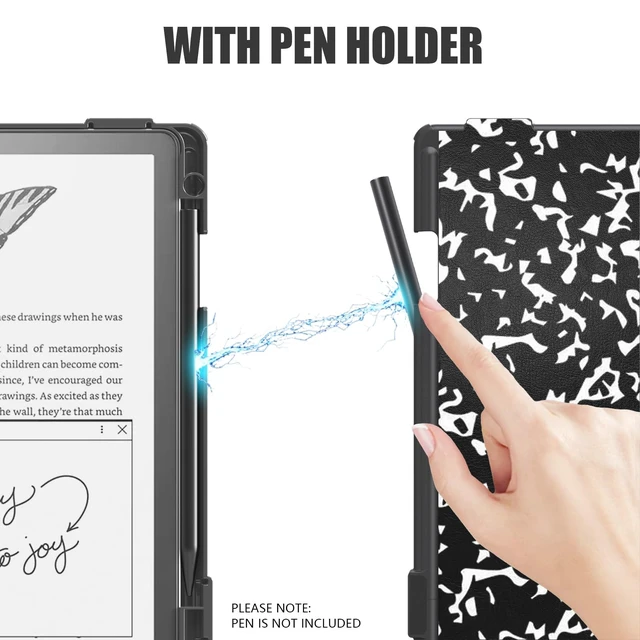 Alt view image 2 of 5 - E NET-CASE Case for Kindle Scribe (2024/2022 Released) - Lightweight and Hard Back Shell Protective Book Folio Cover with Auto Sleep Wake for Kindle Scribe 10.2" 2024/2022 with Pen Holder (Brand)