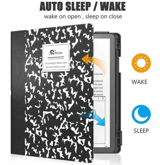 Alt view image 3 of 5 - E NET-CASE Case for Kindle Scribe (2024/2022 Released) - Lightweight and Hard Back Shell Protective Book Folio Cover with Auto Sleep Wake for Kindle Scribe 10.2" 2024/2022 with Pen Holder (Brand)