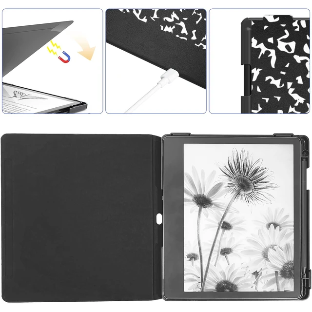Alt view image 4 of 5 - E NET-CASE Case for Kindle Scribe (2024/2022 Released) - Lightweight and Hard Back Shell Protective Book Folio Cover with Auto Sleep Wake for Kindle Scribe 10.2" 2024/2022 with Pen Holder (Brand)