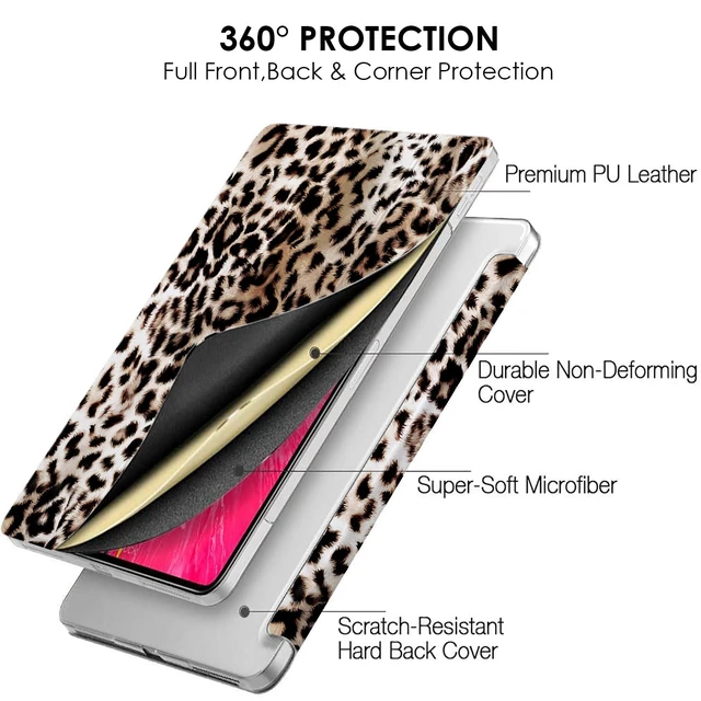 Alt view image 5 of 5 - DuraSafe Cases for iPad Pro 11 inch 4th 3rd 2nd Gen PC Case A2759 MNXE3LL/A MNXD3LL/A A2435 MNXG3LL/A MNXF3LL/A MNXH3LL/A A2762 A2761 MNXN3LL/A MP553LL/A A2377 MHQR3LL/A MHQT3LL/A A2228 - Leopard