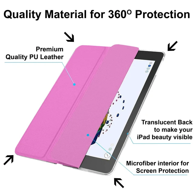 Alt view image 4 of 5 - DuraSafe Cases for iPad Pro 12.9 inch 2 Gen 2017 Cover A1670 MQDC2LL/A MQDD2LL/A MQDA2LL/A A1671 MP6H2LL/A MP6J2LL/A MP6G2LL/A MPL02LL/A MPL12LL/A MPKY2LL/A A1821 MQEF2LL/A MQED2LL/A - Light Magenta