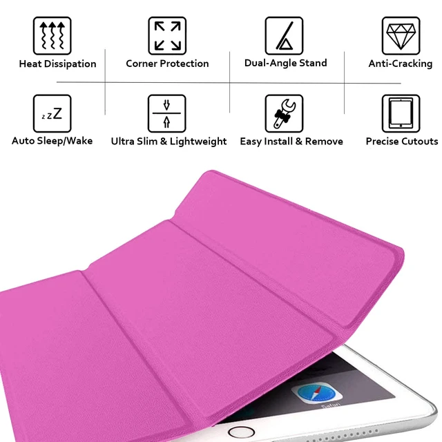 Alt view image 5 of 5 - DuraSafe Cases for iPad Pro 12.9 inch 2 Gen 2017 Cover A1670 MQDC2LL/A MQDD2LL/A MQDA2LL/A A1671 MP6H2LL/A MP6J2LL/A MP6G2LL/A MPL02LL/A MPL12LL/A MPKY2LL/A A1821 MQEF2LL/A MQED2LL/A - Light Magenta