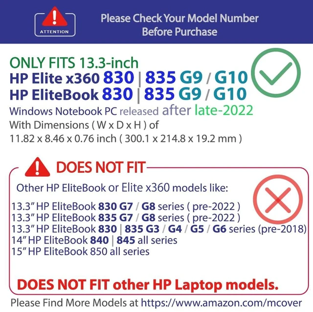 Alt view image 2 of 5 - mCover Case Compatible ONLY for 2022~2024 13.3" HP EliteBook 830 ^^ 835 G9 / G10 and Elite x360 830 G9 / G10 2-in-1 Windows Laptop (NOT Fitting Any Other HP Models) - Aqua
