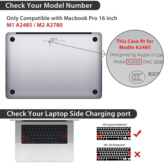 Alt view image 2 of 5 - HOHAIYOO Compatible with MacBook Pro 16 inch Case M5 A3429 A3428 2026 2025-2021 Release M4 A3186 A3403 M3 A2991 M2 A2780 M1 A2485, Hard Case Shell+Keyboard Cover+Screen Film+Webcam Cover, Line Leaf