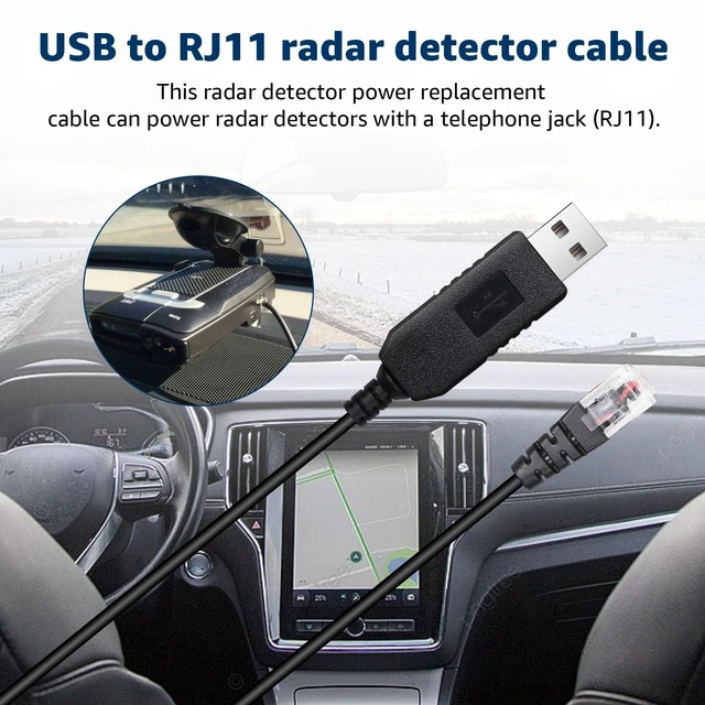 Alt view image 3 of 5 - USB C to RJ11 & USB to RJ11 Radar Detector Cable for Escort Uniden & More