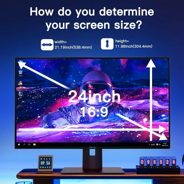Alt view image 3 of 5 - Magnetic Hanging Computer Privacy Screen for 24'' 16:9 Widescreen Monitor
