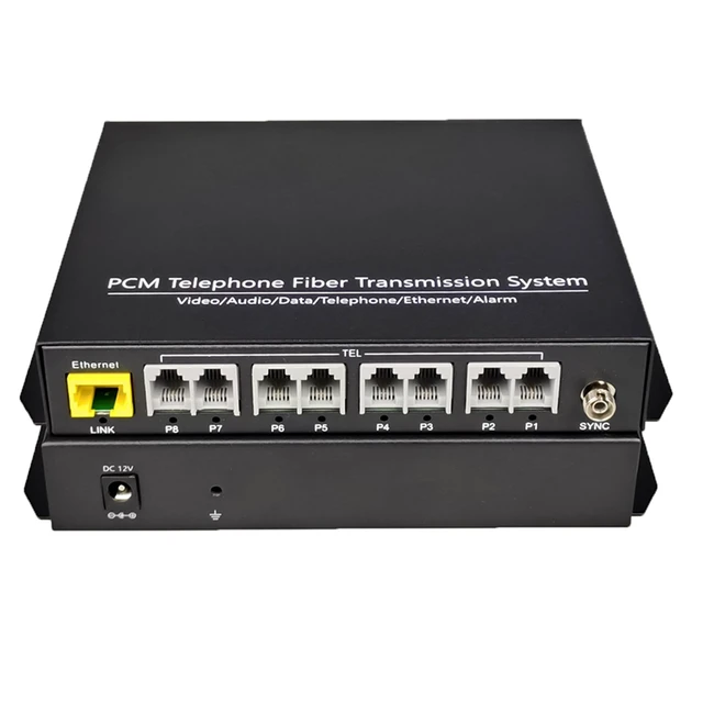 Alt view image 2 of 5 - Hebbeko 8 Channels POTS Telephones and 10/100Mbps Ethernet Over Fiber Optic Media Converter Extender FC-FC Singlemode up 20Km Support Called id Ring and Fax -Uncompressed No Delay A Set