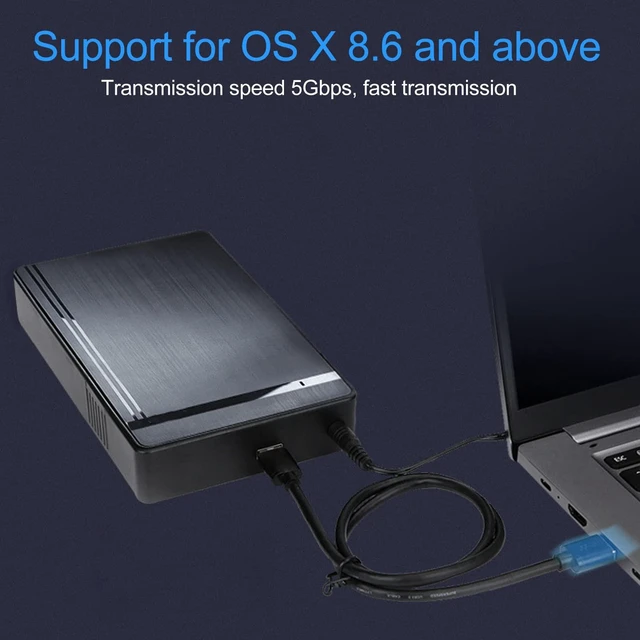 Alt view image 4 of 5 - Hilitand Enclosure for 3.5/2.5 Inch SATA SSD HDD, USB3.0 to SATA Hard Disk Case Adapter for 2.5 inch Under 10mm SATA HDD SSD 10TB Support UASP(US)