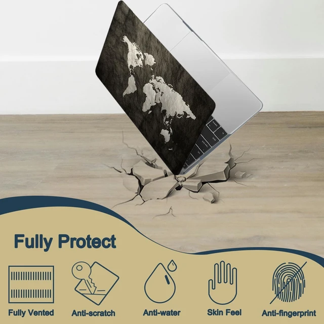 Alt view image 3 of 5 - Laptop Case Compatible With New MacBook Air 13 Inch 2020 2019 2018 Release A2337 M1 A2179 A1932 With Retina Display & Touch ID, Plastic Hard Shell & Keyboard Cover Skin - World Map