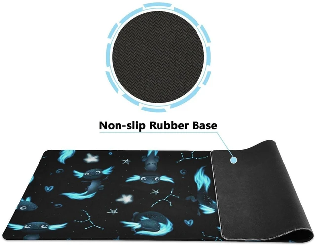 Alt view image 3 of 5 - Glaphy Black Axolotl Stars Large Mouse Pad Gaming Mouse Pad Extended Computer Keyboard Desk Pad Non-Slip Desk Mats for Work Game Home Office, 35.4 x 15.7 inch