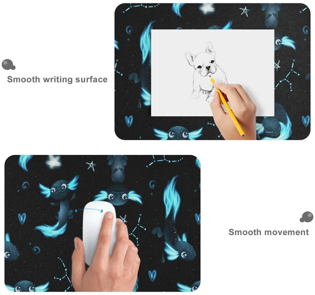 Alt view image 4 of 5 - Glaphy Black Axolotl Stars Large Mouse Pad Gaming Mouse Pad Extended Computer Keyboard Desk Pad Non-Slip Desk Mats for Work Game Home Office, 35.4 x 15.7 inch