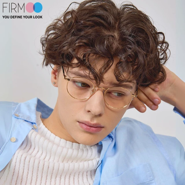 Alt view image 3 of 5 - Firmoo Blue Light Blocking Glasses for Computer Reading Retro Metall Round Frame for Women Men(Gold 1.0x)