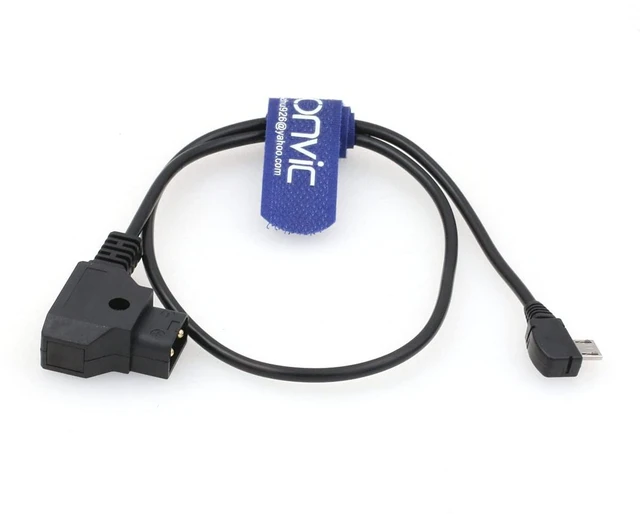 Alt view image 2 of 3 - Eonvic D-tap to Micro USB 90 Degree Right Angle Motor Power Cable for Tilta Nucleus Nano Motor