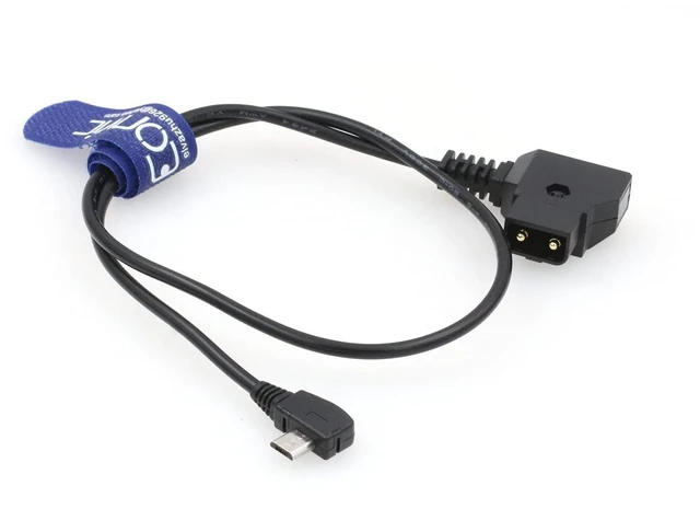 Alt view image 3 of 3 - Eonvic D-tap to Micro USB 90 Degree Right Angle Motor Power Cable for Tilta Nucleus Nano Motor